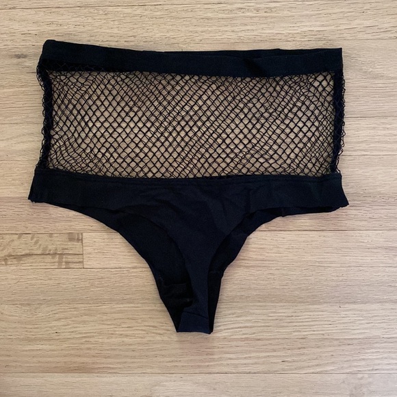 Victoria’s Secret High Waist Fishnet Black Tanga Thong - Picture 2 of 4